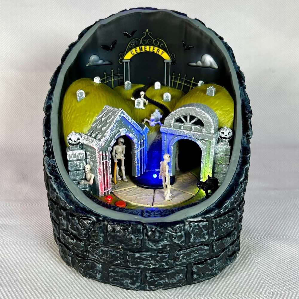 Animated Graveyard Scene Halloween Lights Music Cemetery Decor Hyde & EEK!